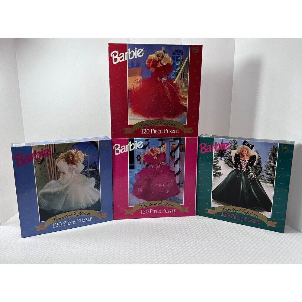Set 4‎ VTG Barbie Doll 120 Piece Puzzle New Sealed Limited Edition 11 1/2" x 15